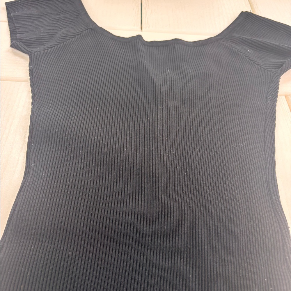Black Ribbed Bodycon Dress - Picture 7 of 7